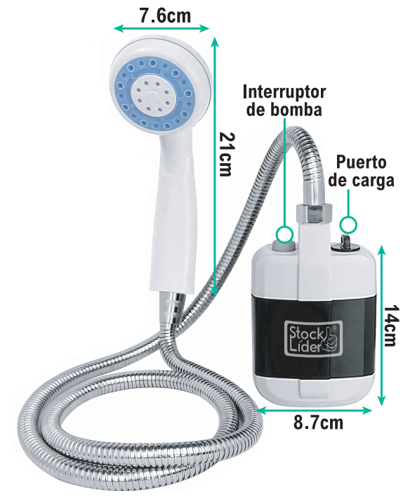 DUCHA PORTÁTIL ELÉCTRICA MULTIUSOS